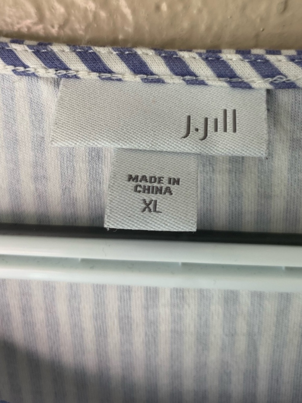 J. Jill Blue White Stripe Jersey Knit Nautical Beachy Midi Dress Size XL - Picture 5 of 6
